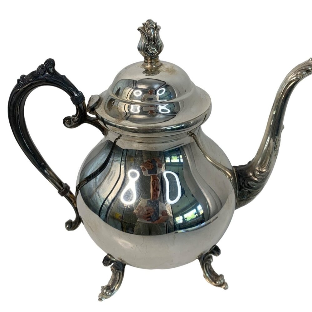 Guildcraft Silver Plated  Large Teapot Hinge Lid Ornate Defect 7275 bridgerton